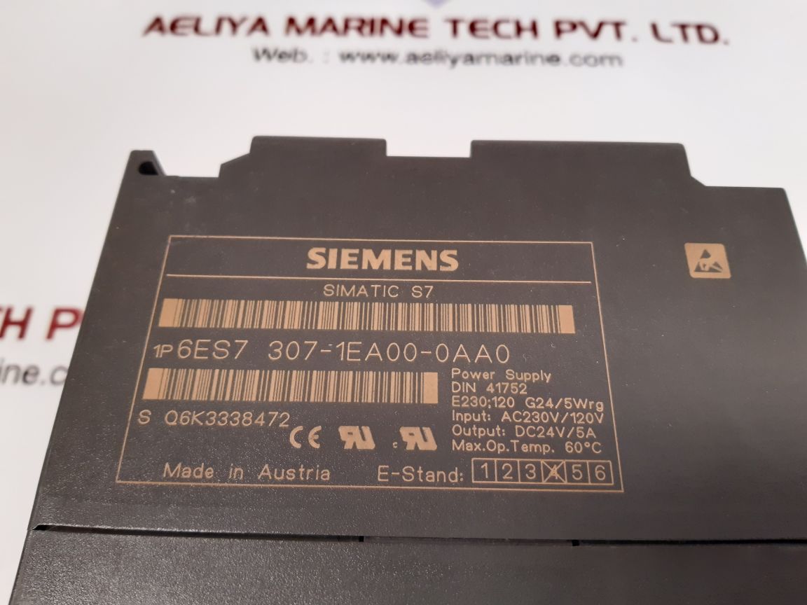 SIEMENS SIMATIC S7 PS307 5A POWER SUPPLY 6ES7 307-1EA00-0AA0