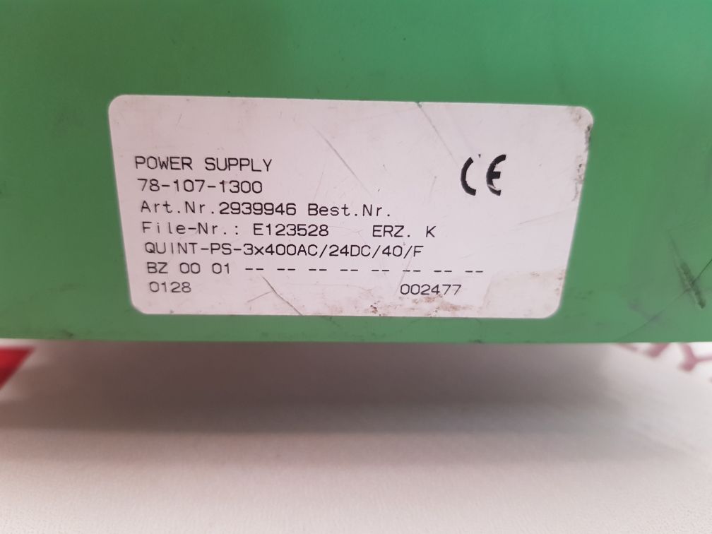 PHOENIX CONTACT QUINT-PS-3x400AC/24DC/40/F POWER SUPPLY 2939946