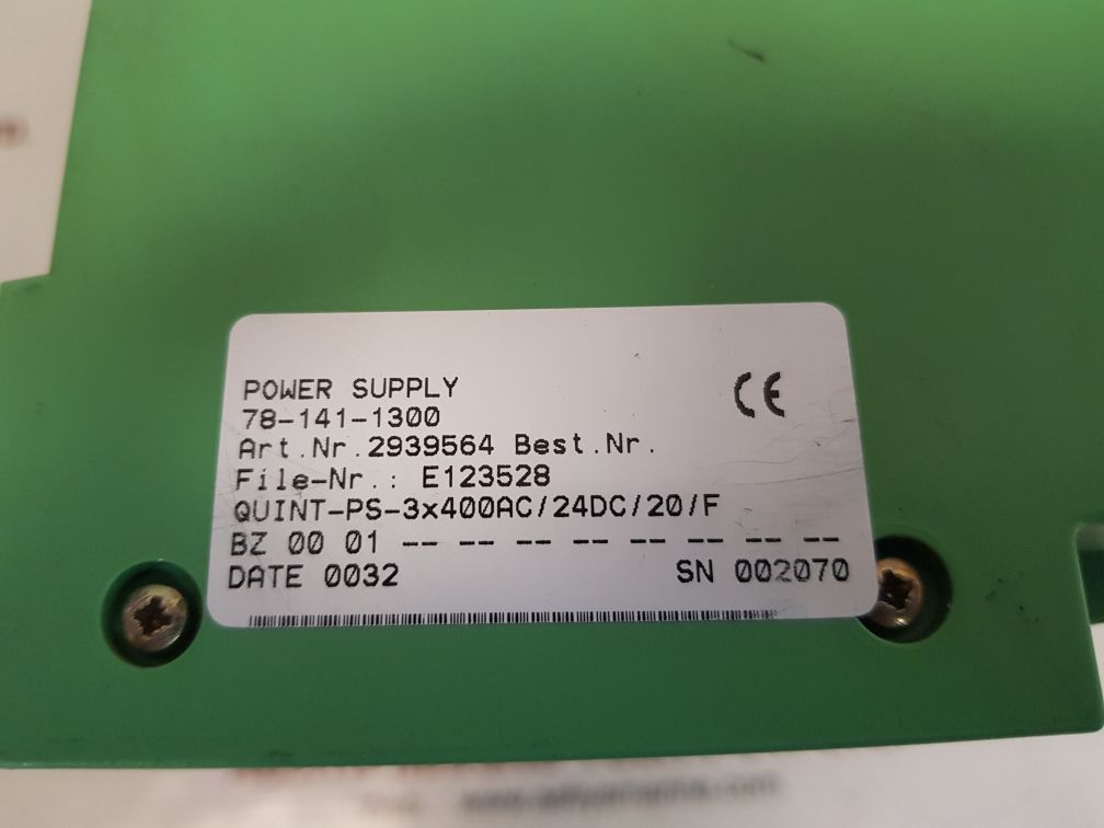 PHOENIX CONTACT 2939564 POWER SUPPLY QUINT-PS-3x400AC/24DC/20/F