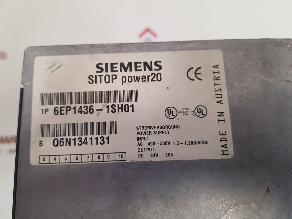 SIEMENS SITOP POWER20 POWER SUPPLY 6EP1436-1SH01