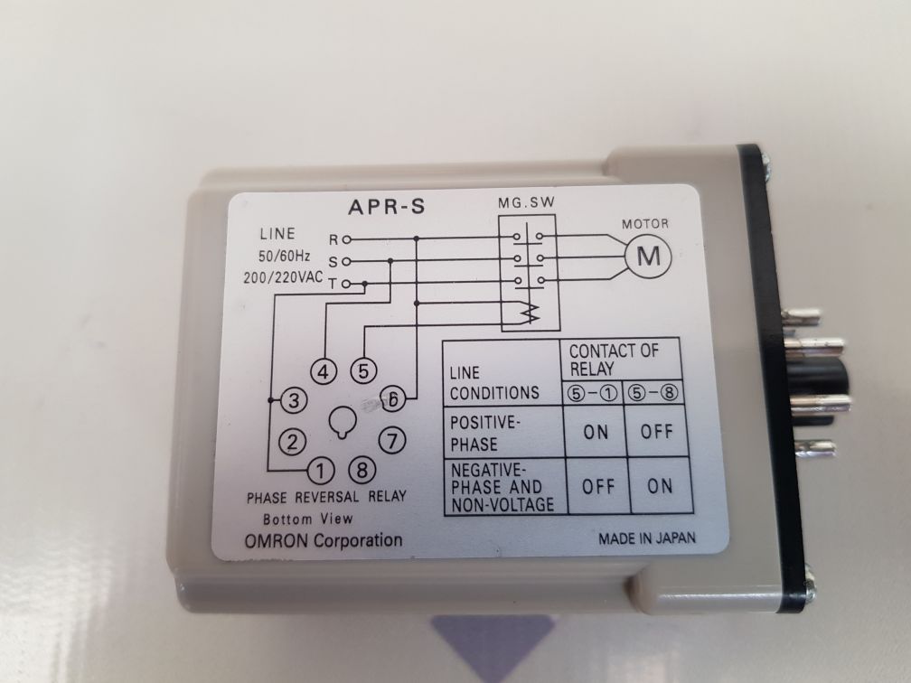 OMRON APR-S PHASE REVERSAL RELAY