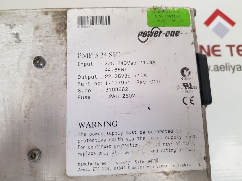 POWER-ONE PMP 3.24-010 SIC RECTIFIER MODULE POWER SUPPLY 1-117951