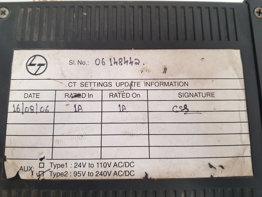 L&T MC31A OVER CURRENT & EARTH FAULT RELAY 06 148442