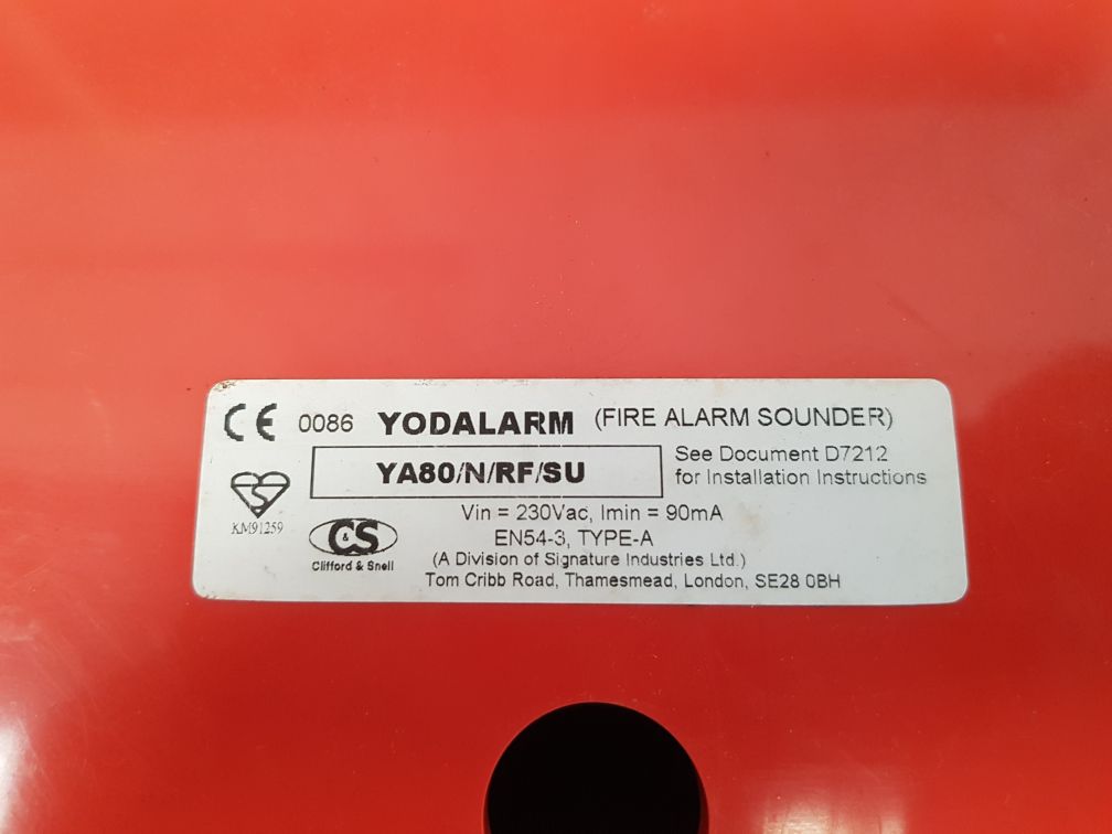 CLIFFORD & SNELL YA80/N/RF/SU FIRE ALARM SOUNDER 1YA080215