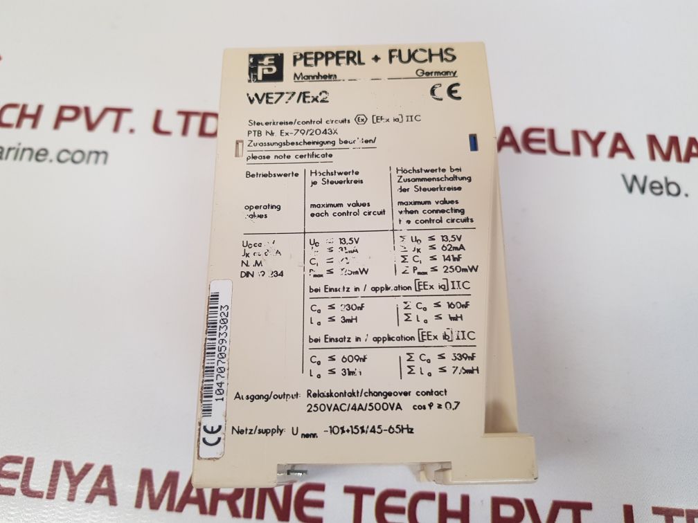 PEPPERL+FUCHS WE77/EX2 SWITCH AMPLIFIER 01670S