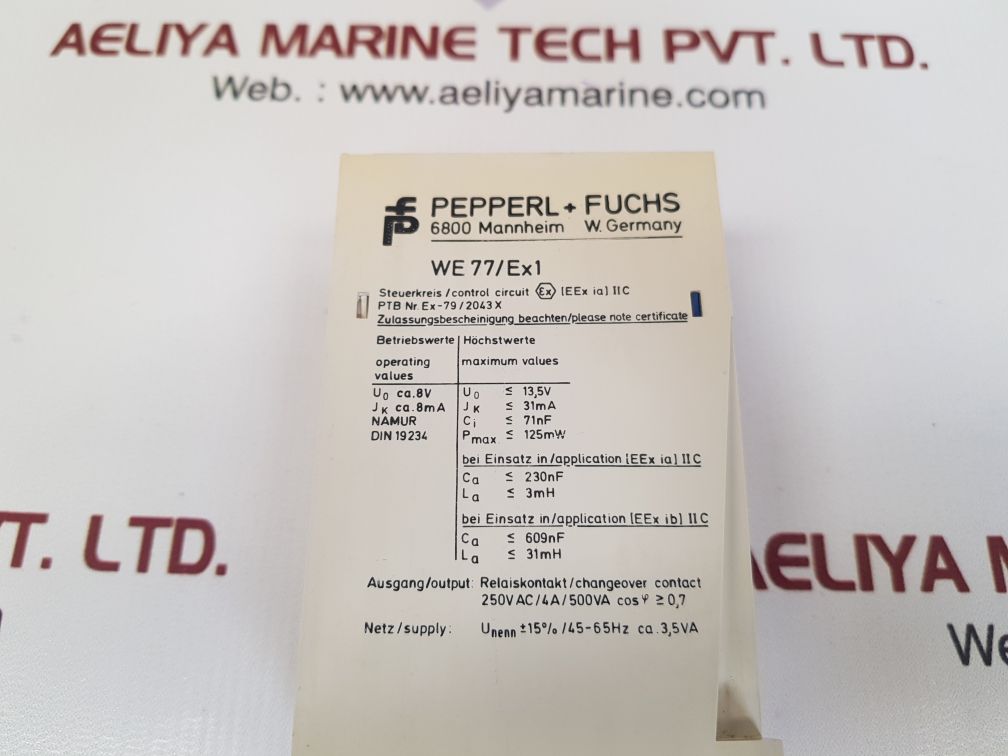 PEPPERL+FUCHS WE77/EX1 SWITCH AMPLIFIER RELAY