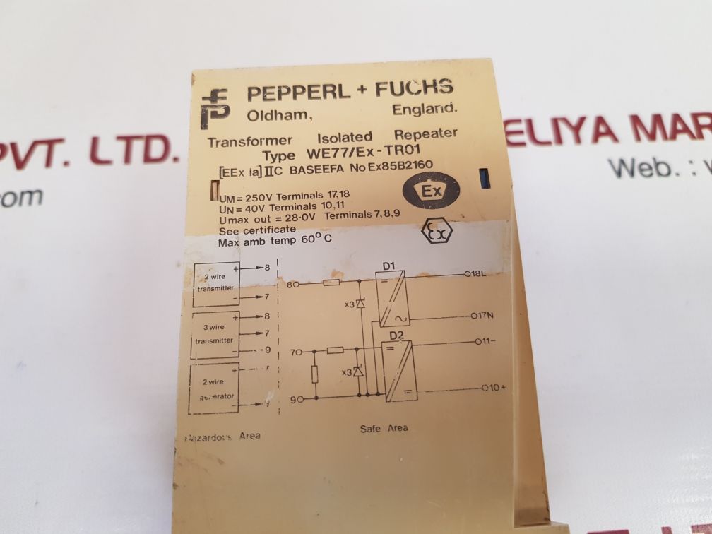 PEPPERL+FUCHS WE77/EX-TR01 TRANSFORMER ISOLATED REPEATER