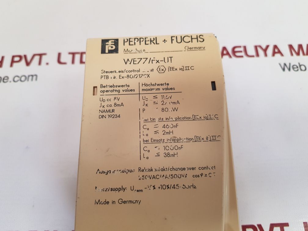 PEPPERL+FUCHS WE77/EX-UT TRANSFORMER ISOLATED AMPLIFIER 07256