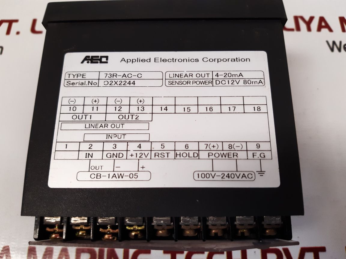 APPLIED ELECTRONICS/MET 73R-AC-C RPM METER