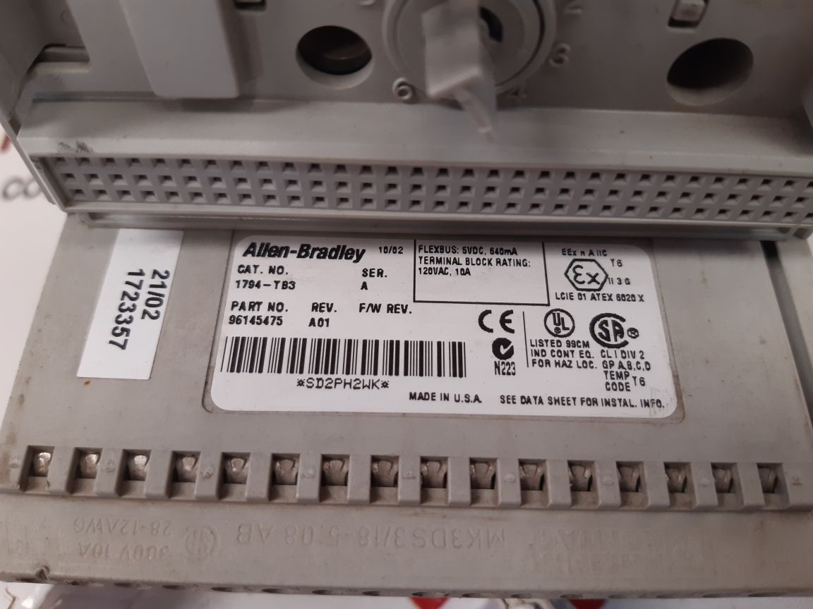 ALLEN-BRADLEY 1794-TB3 TERMINAL BASE UNIT 96145475