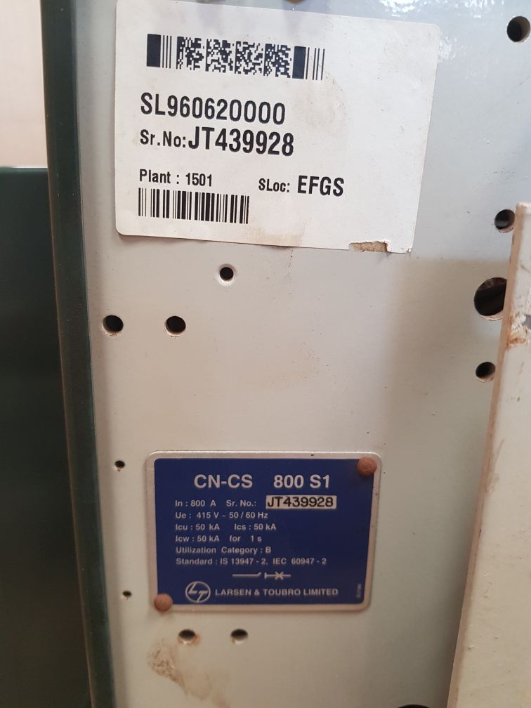 LARSEN & TOUBRO CN-CS 800 S1 AIR CIRCUIT BREAKER