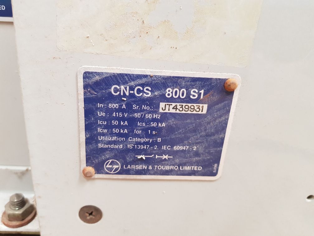 LARSEN & TOUBRO CN-CS 800 S1 AIR CIRCUIT BREAKER