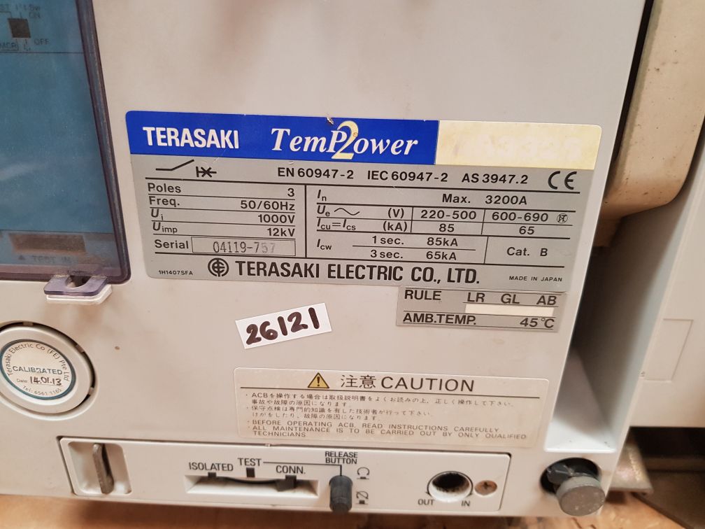 TERASAKI AGR-11L-AL 3 POLE AIR CIRCUIT BREAKER