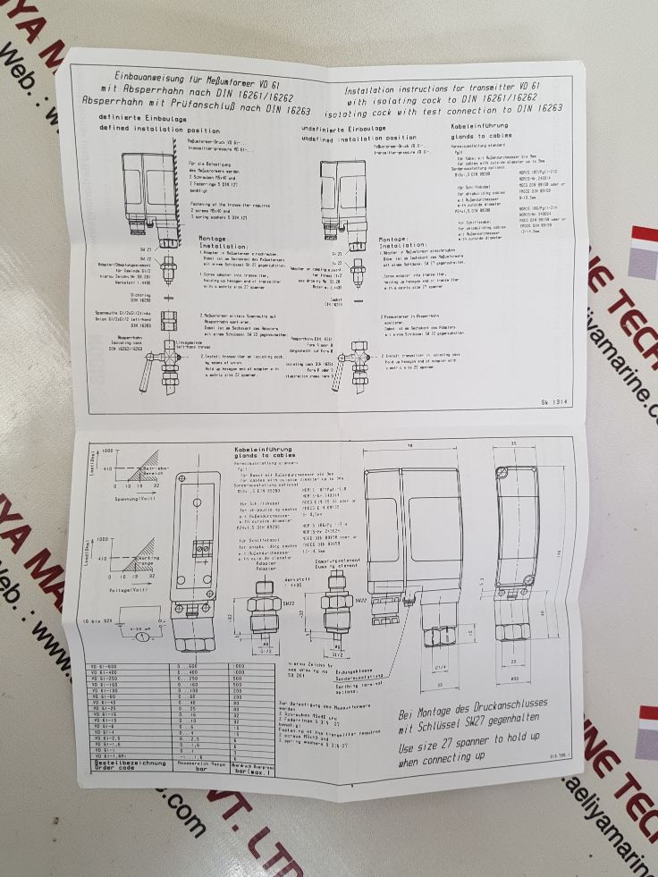 NORIS VD61-1, 6M1 PRESSURE TRANSMITTER