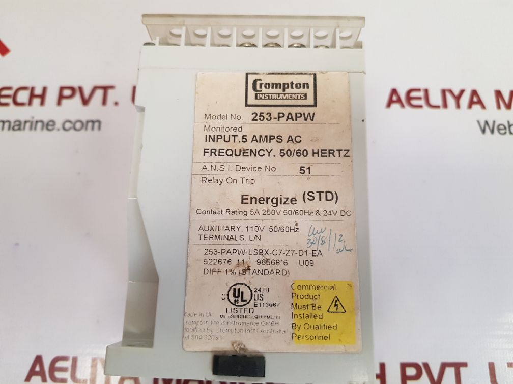 CROMPTON INSTRUMENTS 253-PAPW PROTECTION RELAY