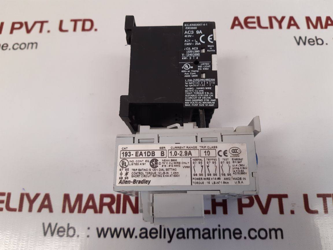 ALLEN-BRADLEY 193-EA1DB OVERLOAD RELAY SER.B