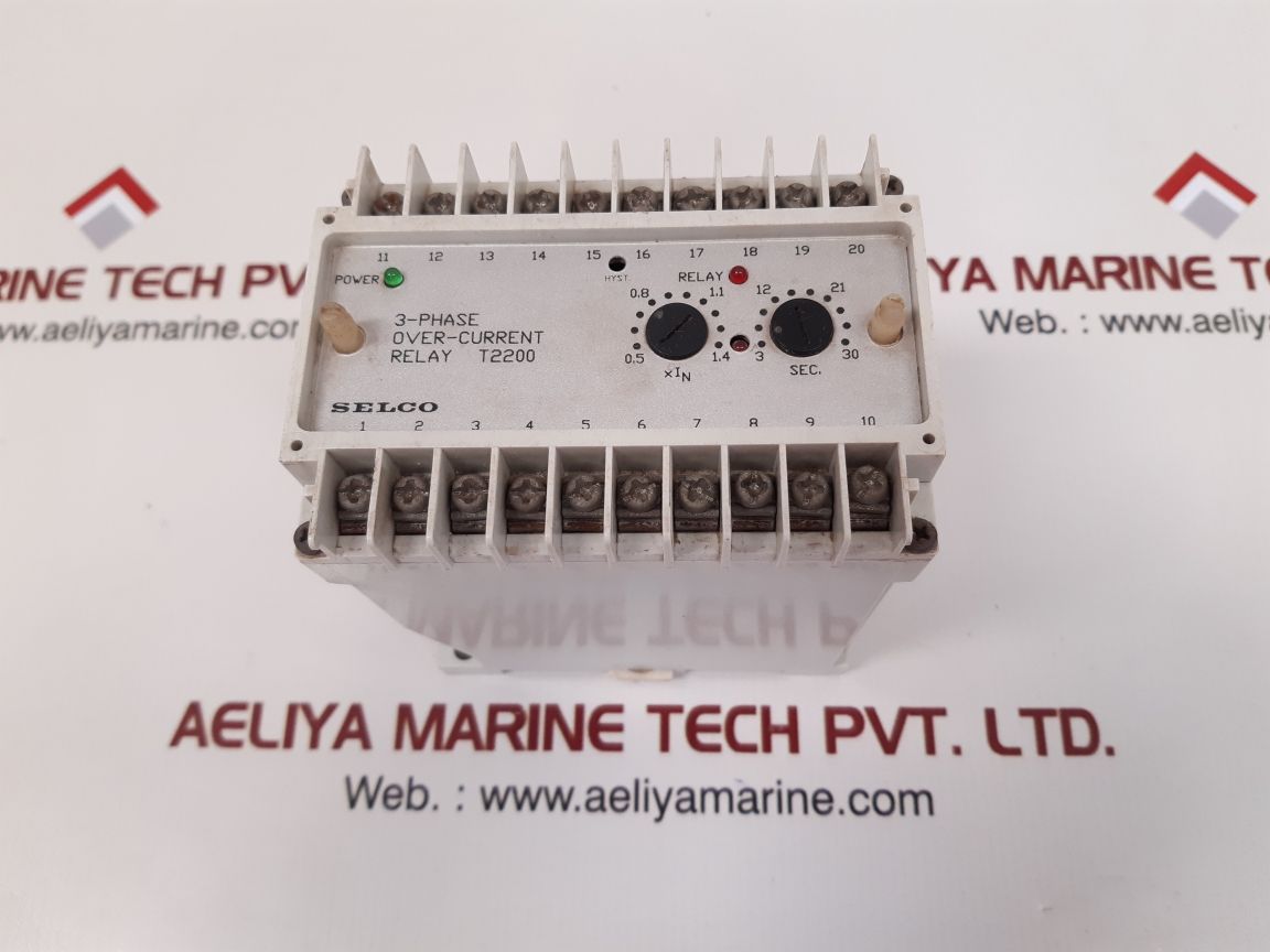 SELCO T2200-02 3-PHASE OVER-CURRENT RELAY