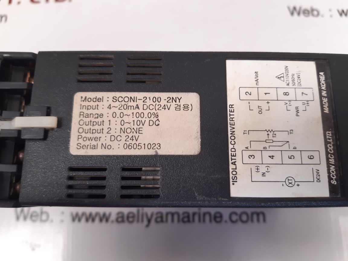 S-CON I&C SCONI-2100-2NY SIGNAL ISOLATED-CONVERTER