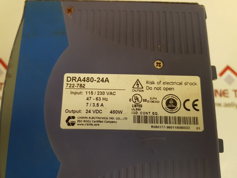 CHINFA DRA480-24A POWER SUPPLY 24VDC/20A