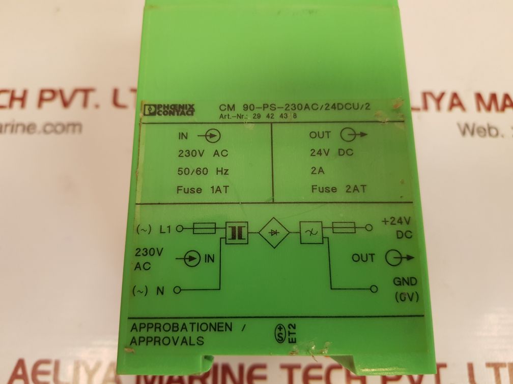 PHOENIX CONTACT CM 90-PS-230AC/24DCU/2 POWER SUPPLY