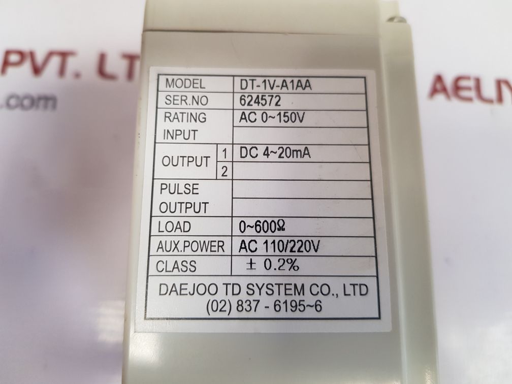 DAEJOO TD SYSTEM DT-1V-A1AA AC VOLTAGE TRANSDUCER