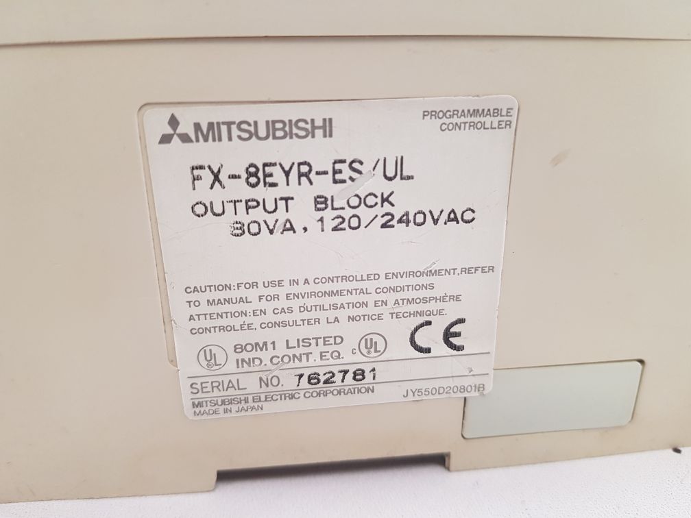 MITSUBISHI ELECTRIC FX-8EYR-ES/UL PROGRAMMABLE CONTROLLER JY550D20801B