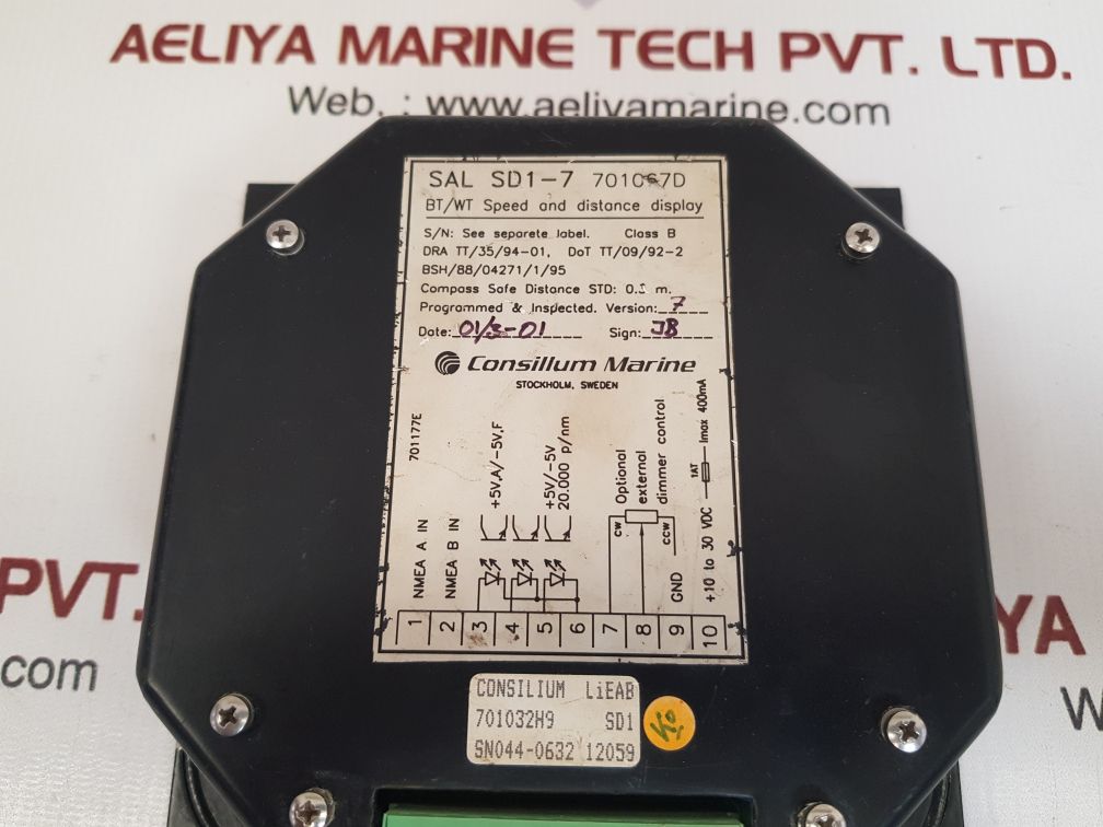 CONSILIUM SAL SD1-7 701067D SPEED AND DISTANCE DISPLAY