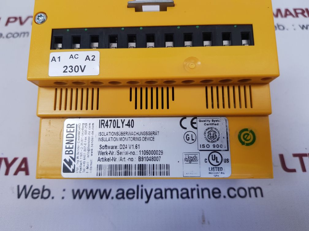 BENDER IR470LY-40 INSULATION MONITORING DEVICE