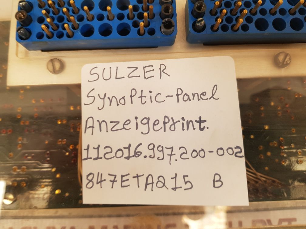 SULZER 847ETA215 B SYNOPTIC-PANEL