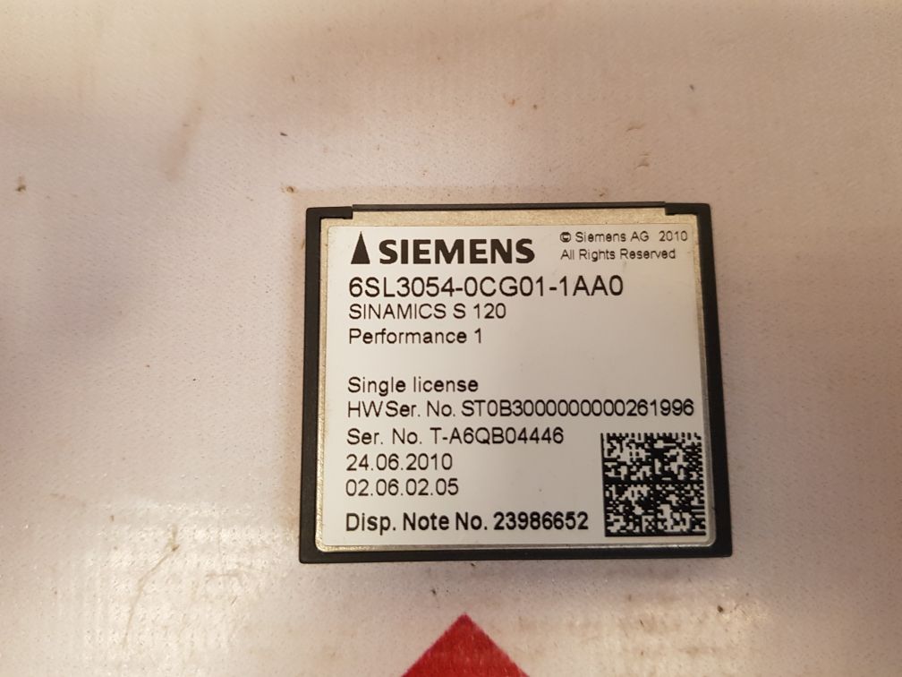 SIEMENS SINAMICS S 120 COMPACTFLASH CARD 6SL3054-0CG01-1AA0