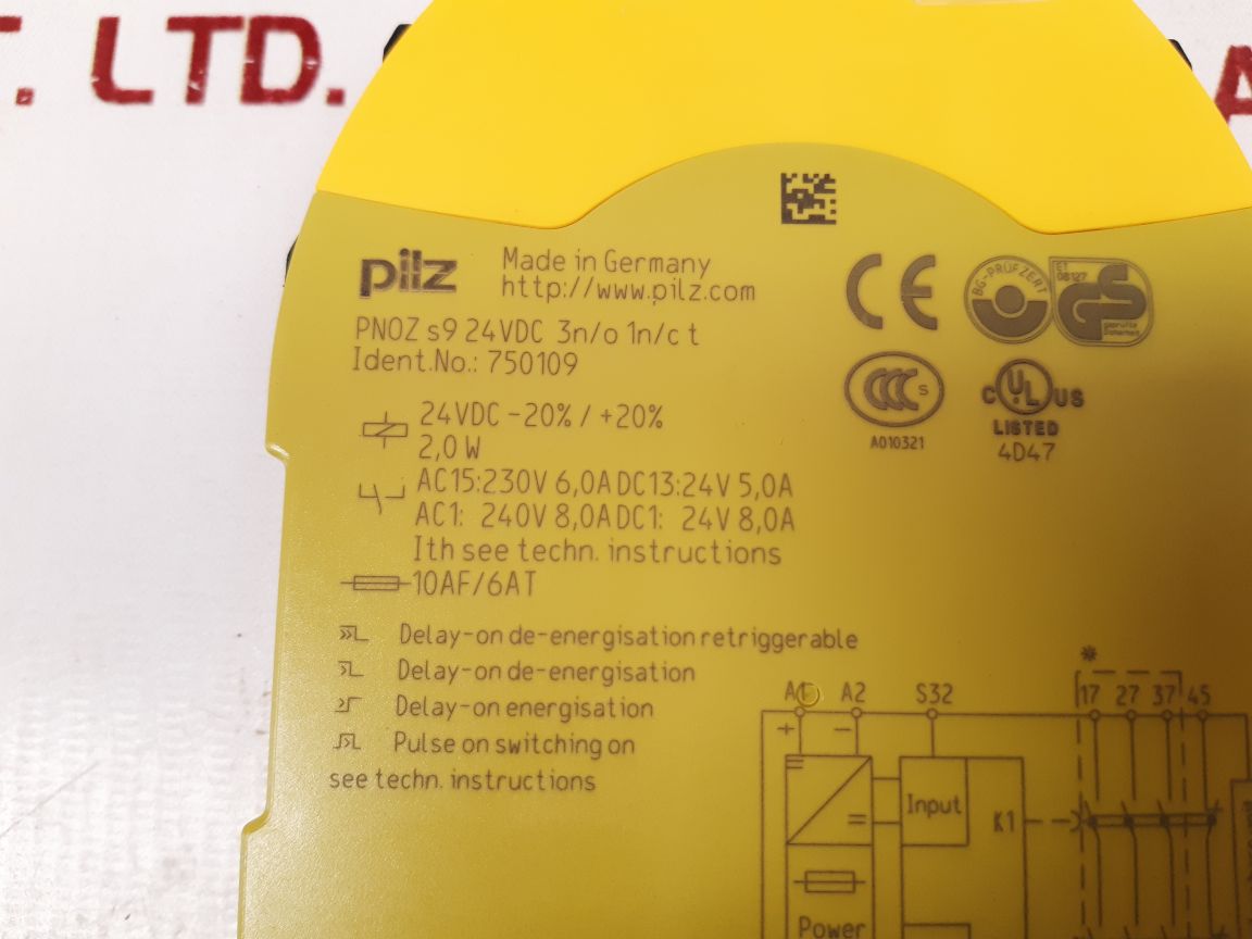 PILZ PNOZ S9 24VDC 3N/O 1N/CT SAFETY RELAY