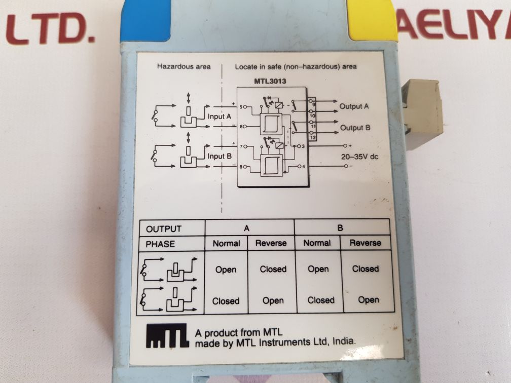 MTL INSTRUMENTS MTL 3013 2-CHANNEL SWITCH/PROXIMITY DETECTOR RELAY