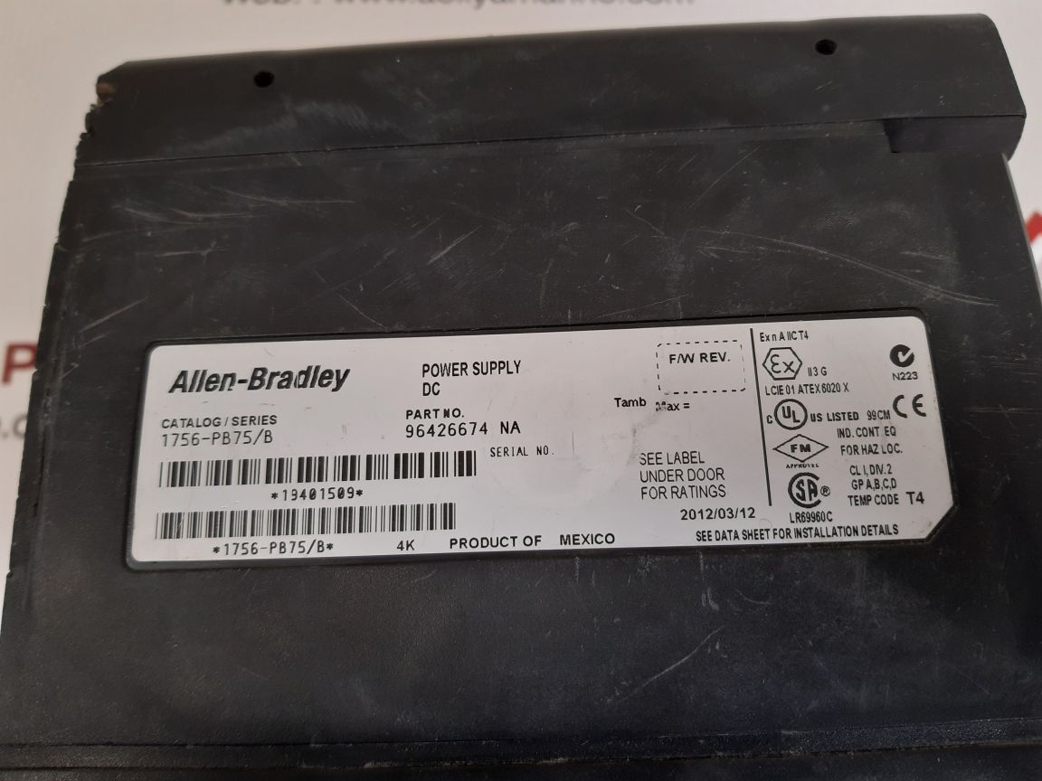 ALLEN-BRADLEY 1756-PB75/B POWER SUPPLY 96426674 NA