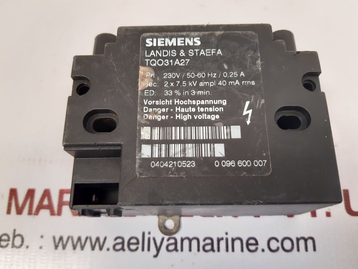 SIEMENS LANDIS & STAEFA TQO31A27 ELECTRONIC IGNITION MODULE