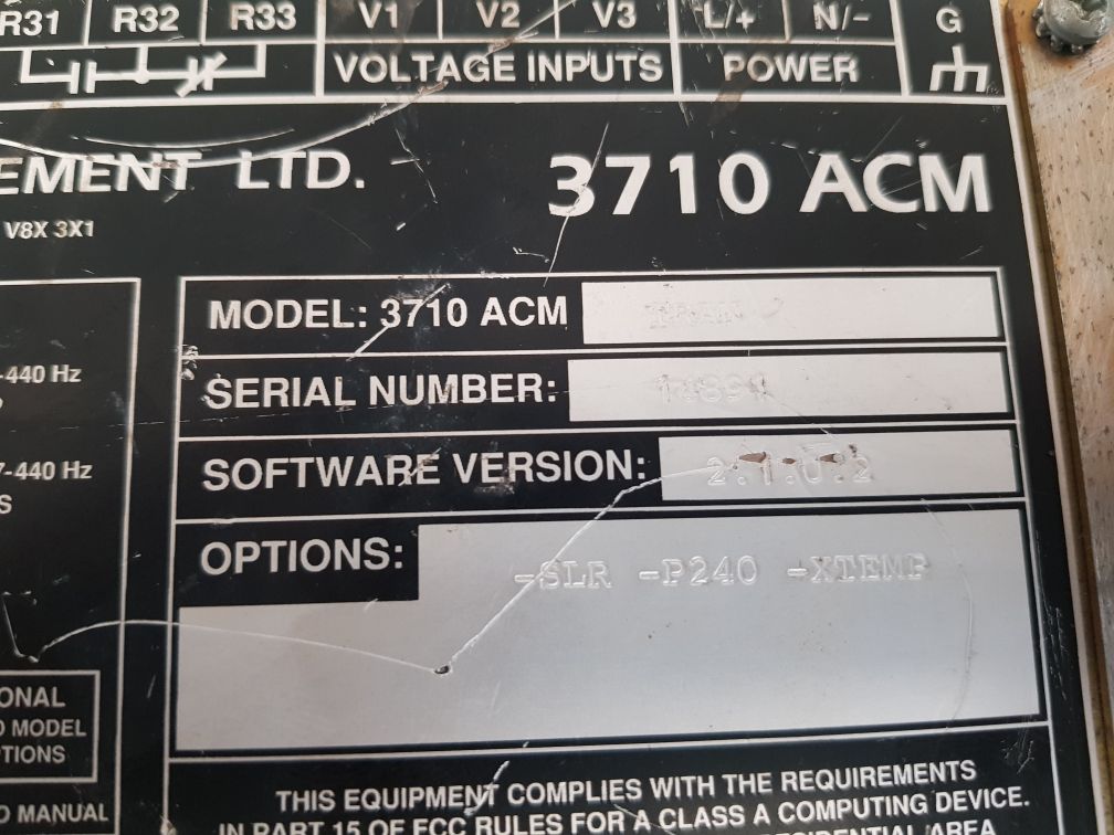 POWER MEASUREMENT CONTROLLER 3710 ACM TRAN