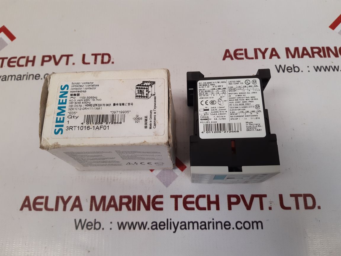 SIEMENS SIRIUS 3RT1016-1AF01 CONTACTOR