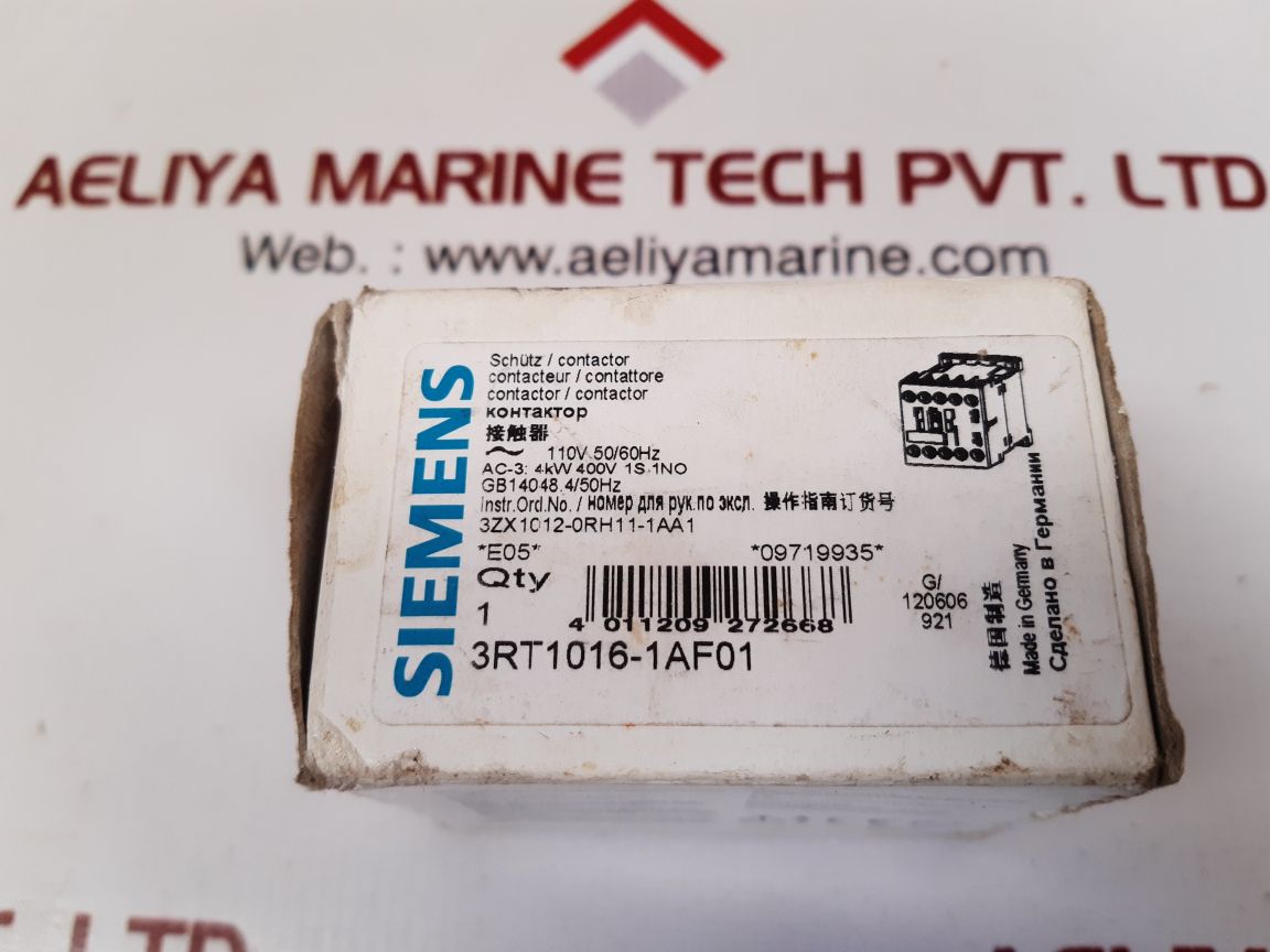 SIEMENS SIRIUS 3RT1016-1AF01 CONTACTOR