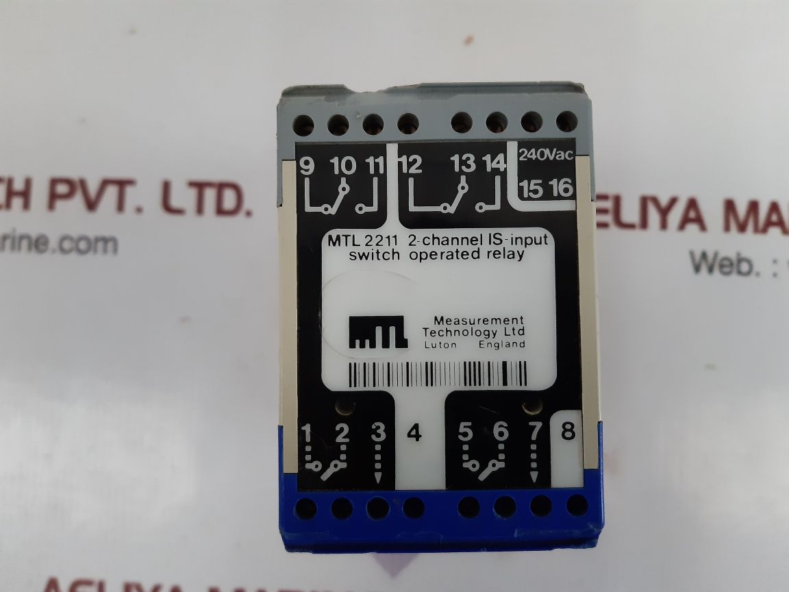 MEASUREMENT TECHNOLOGY MTL 2211 2-CHANNEL IS-INPUT SWITCH OPERATED RELAY