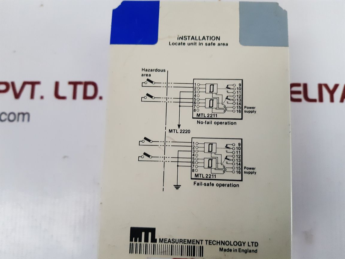 MEASUREMENT TECHNOLOGY MTL 2211 2-CHANNEL IS-INPUT SWITCH OPERATED RELAY