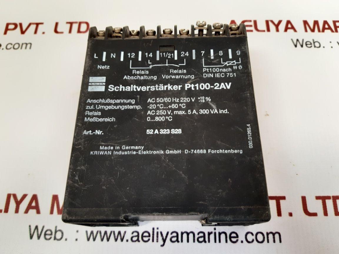 KRIWAN PT100-2AV MOTOR PROTECTOR