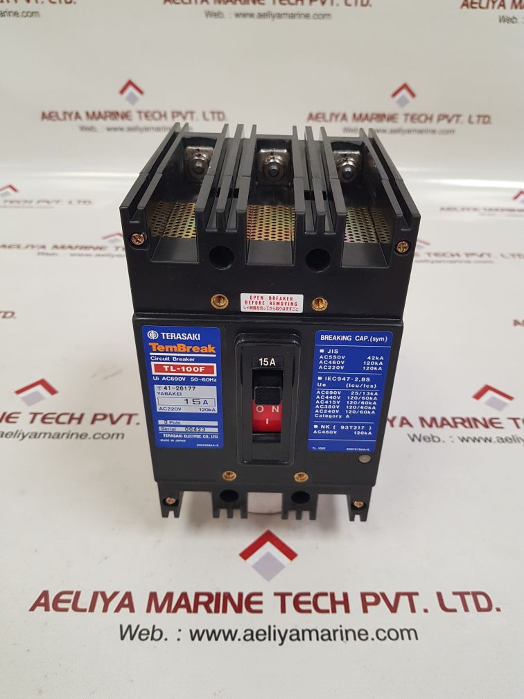 TERASAKI TL-100F 3 POLE CIRCUIT BREAKER 15A