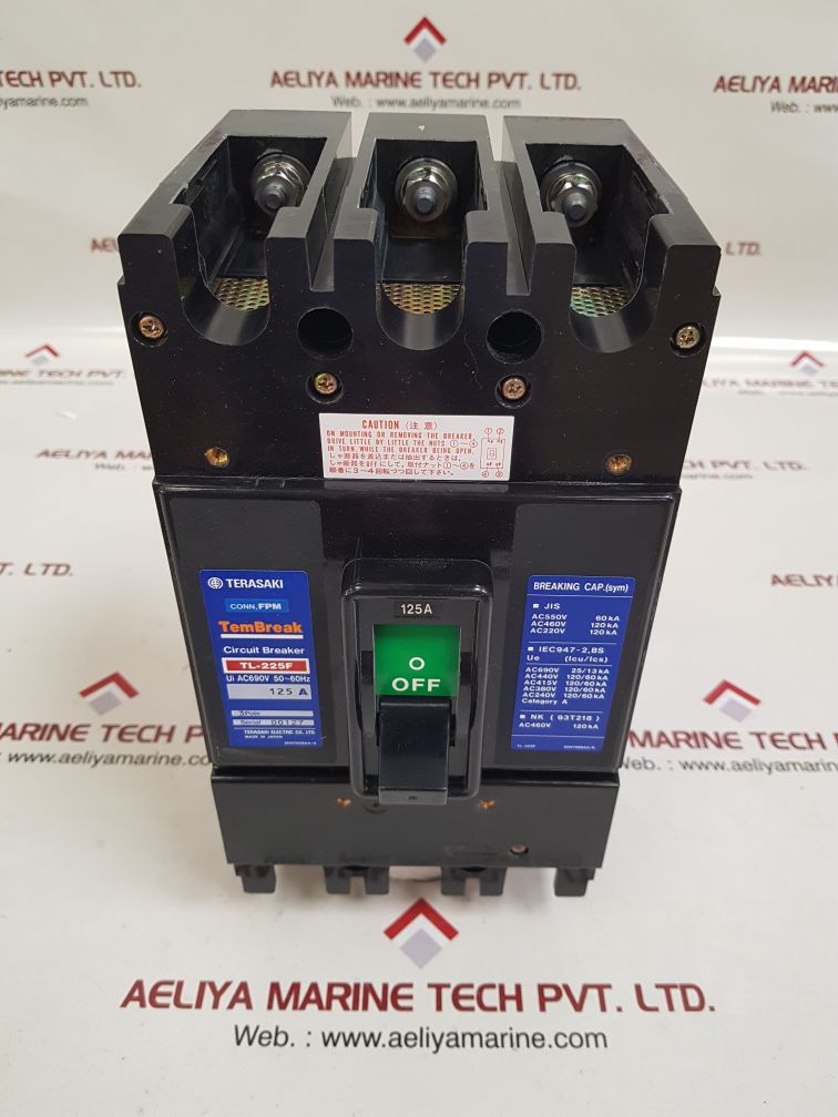 TERASAKI TL-225F 3 POLE CIRCUIT BREAKER 125A