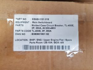 TERASAKI TL-400E 3 POLE CIRCUIT BREAKER 350A
