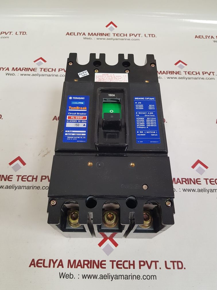 TERASAKI ELECTRIC TL-225F 3 POLE CIRCUIT BREAKER 150A