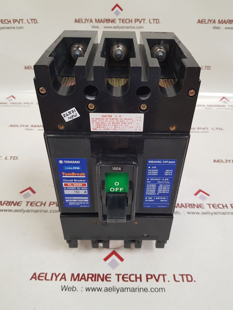 TERASAKI ELECTRIC TL-225F 3 POLE CIRCUIT BREAKER 150A