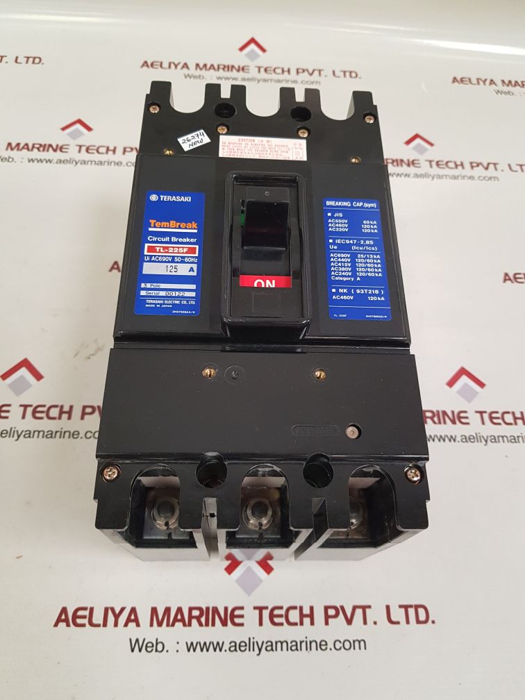 TERASAKI ELECTRIC TL-225F 3 POLE CIRCUIT BREAKER 125A