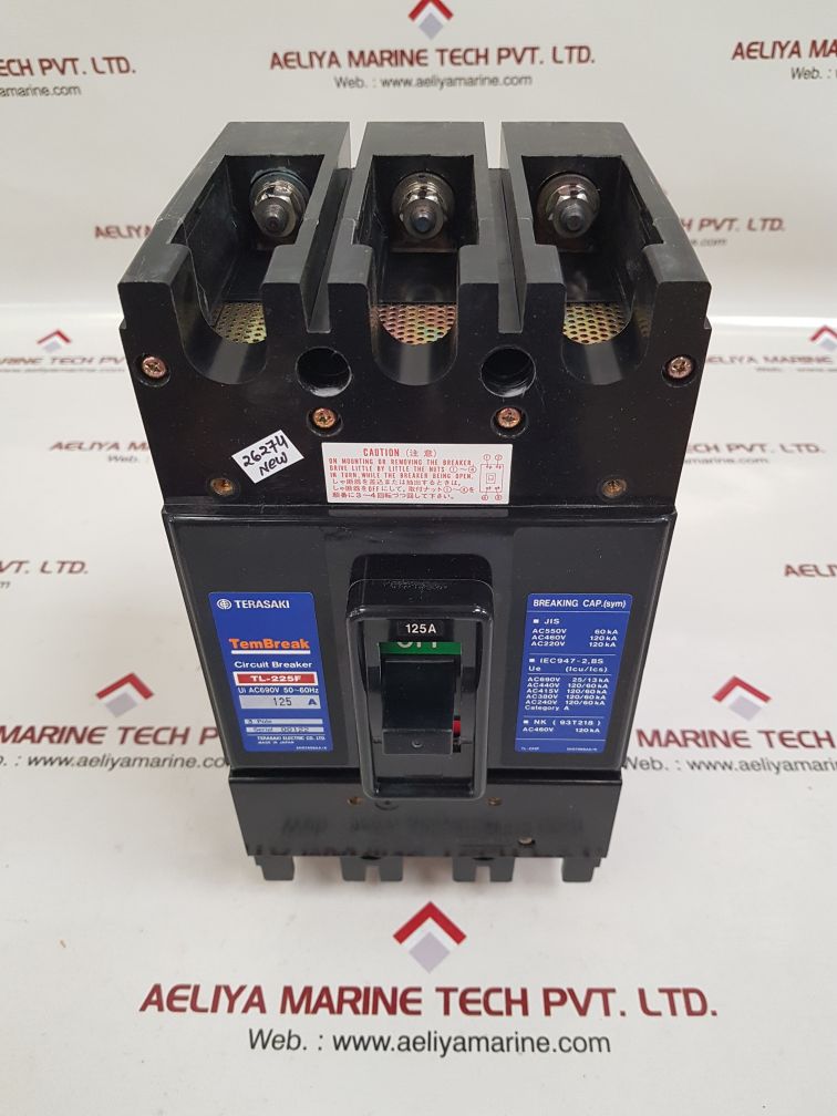 TERASAKI ELECTRIC TL-225F 3 POLE CIRCUIT BREAKER 125A