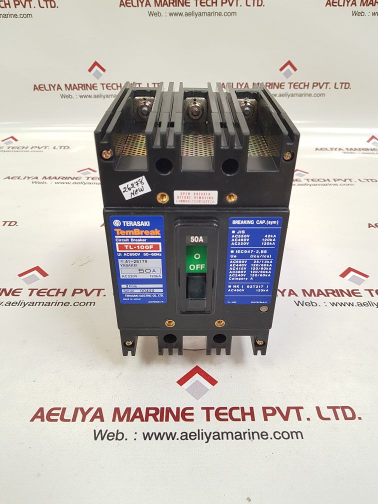 TERASAKI TL-100F 3 POLE CIRCUIT BREAKER 50A