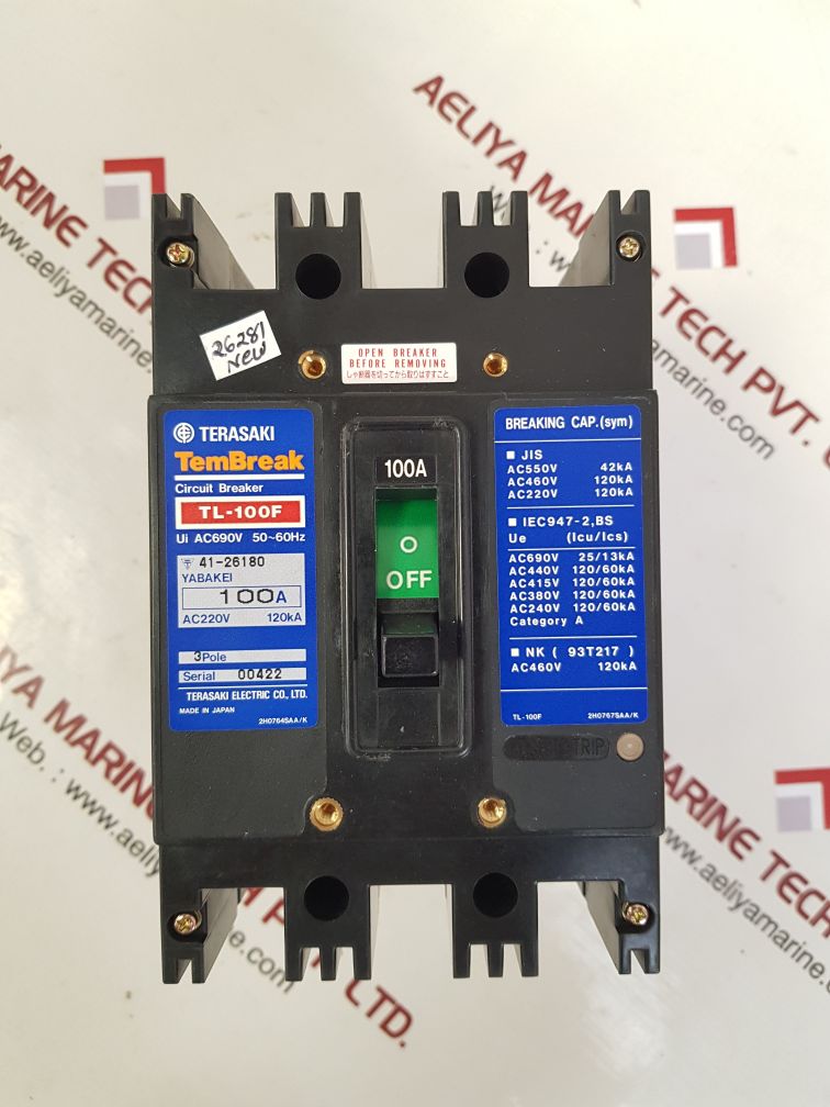 TERASAKI TL-100F CIRCUIT BREAKER 100A