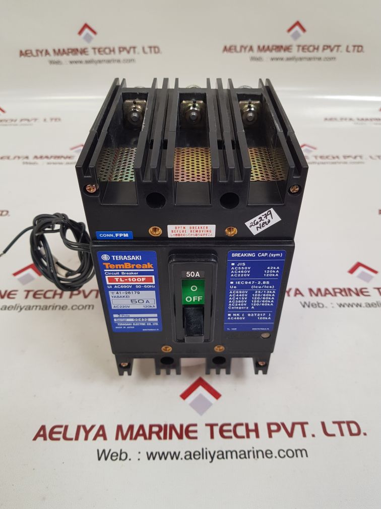 TERASAKI TL-100F 3 POLE CIRCUIT BREAKER 50A